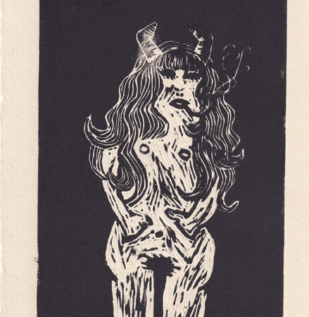 Linogravure "La Diablesse"