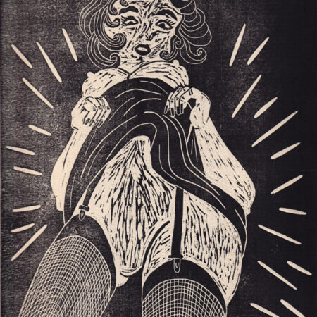 Linogravure "La surprise"