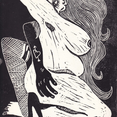 Linogravure "Le Câlin"