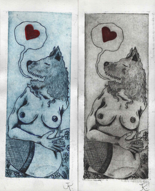 Gravure "Love wolftits".